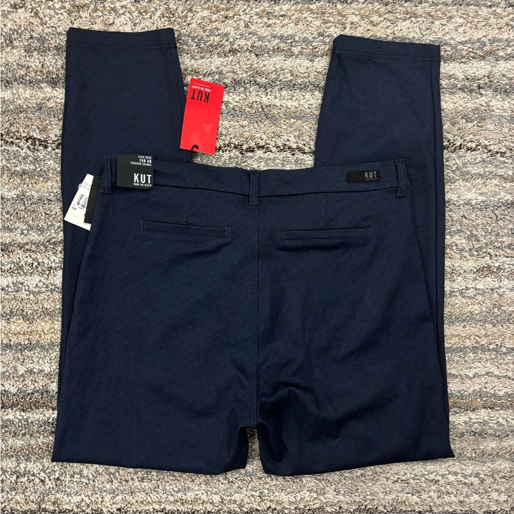 KUT From The Kloth High Rise Fab Ab Trousers Sz 14 NWT | KUT Women Navy Trouser- - Picture 9 of 14